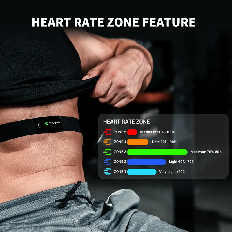 Cycling Zwift - Monitor de Frequência Cardíaca Recarregável COOSPO