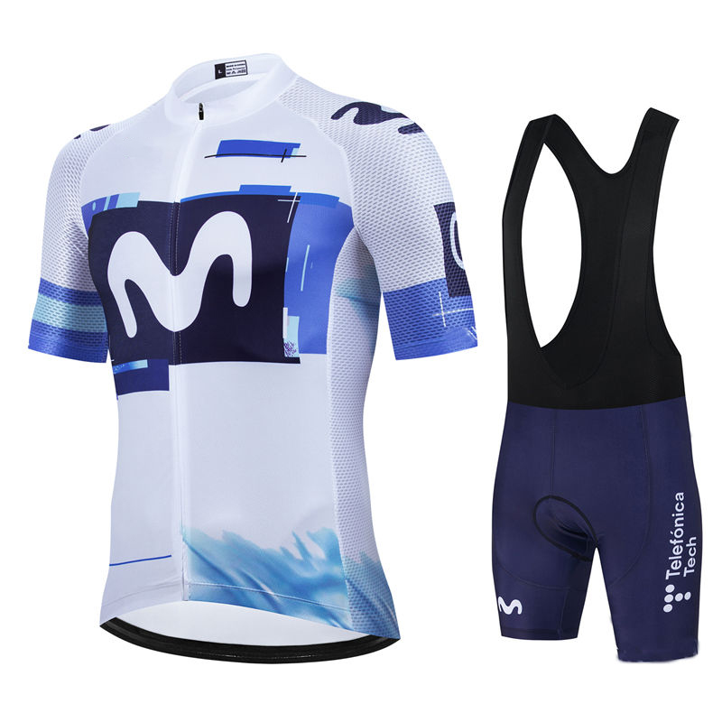 Cycling Gear Logo - Movistar pro equipe verão camisa de