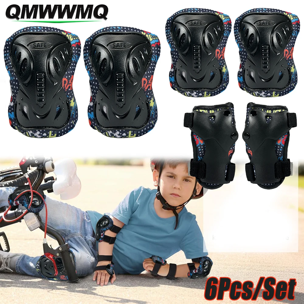 Cycling Protective Gear For Kids - Protetores de Joelho para Crianças, Conjunto