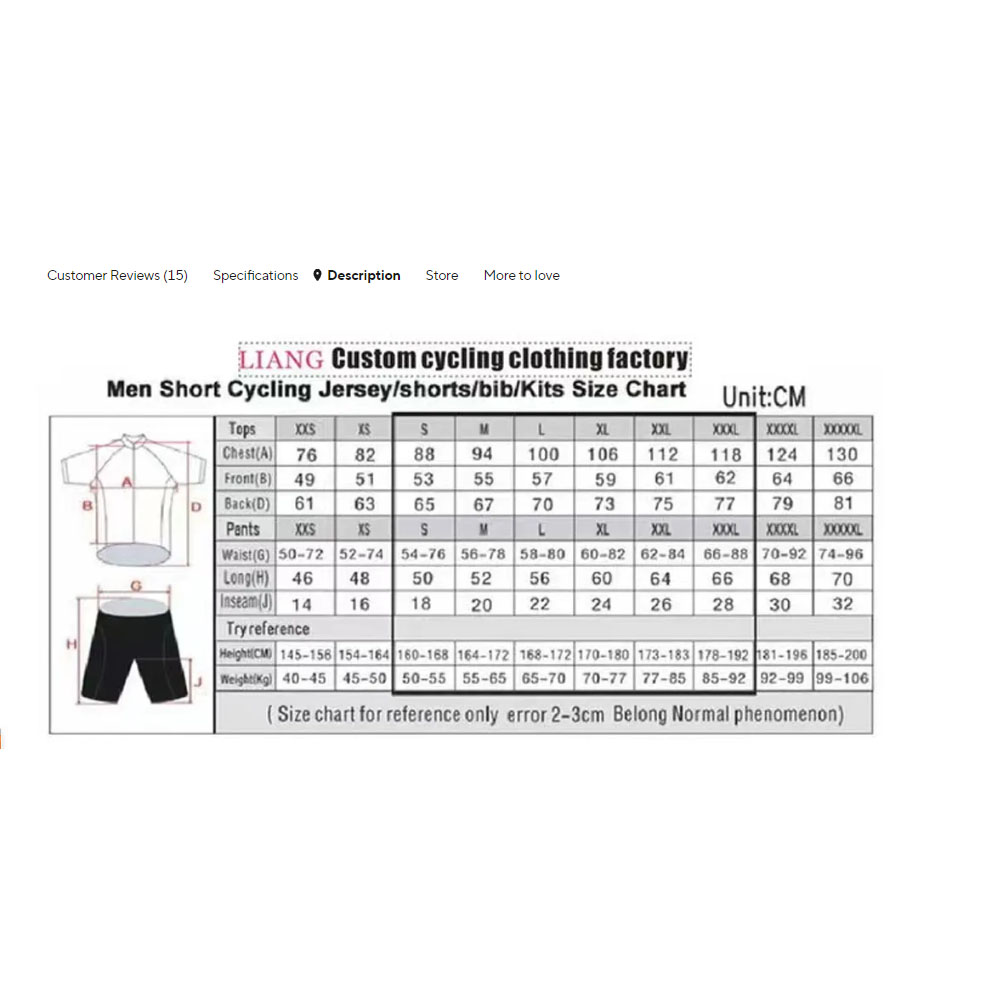 Conjunto de Ciclismo da Seleçã - Cycling Gear Logo avaliação e preço